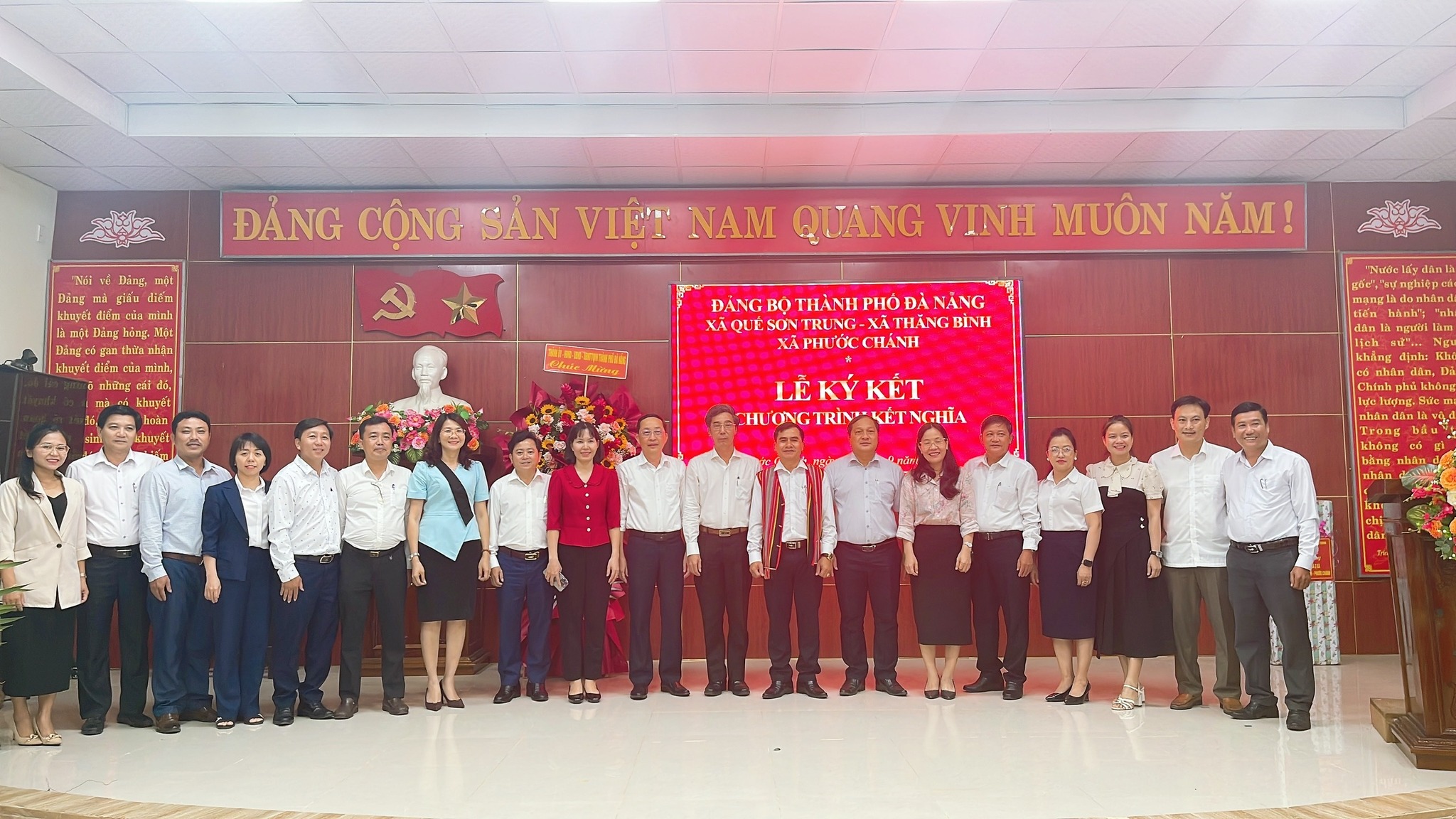 Xã Thăng Bình, Xã Quế Sơn Trung và Xã Phước Chánh, thành phố Đà Nẵng tổ chức Lễ ký kết chương trình kết nghĩa