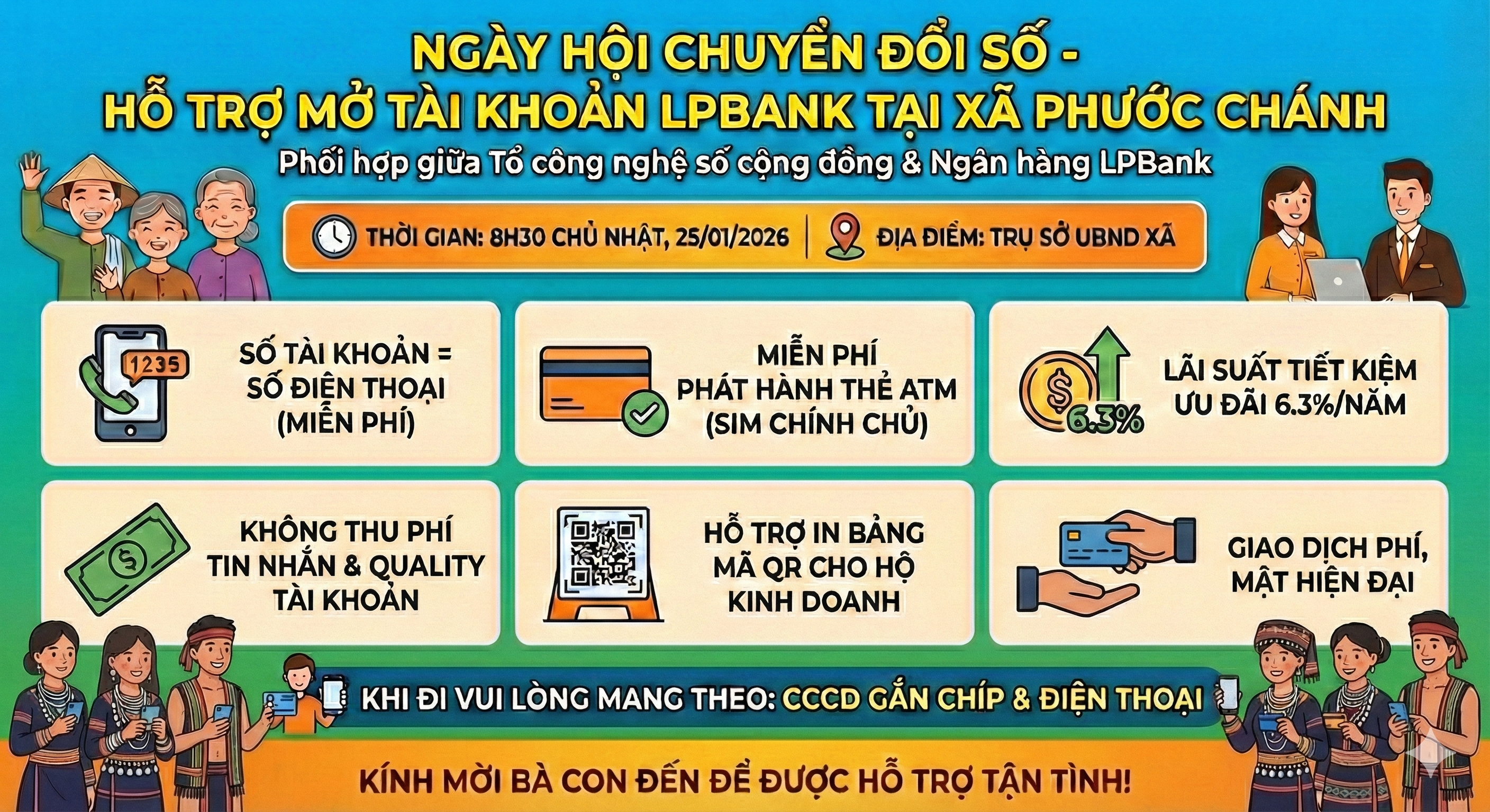 THÔNG BÁO: HỖ TRỢ MỞ TÀI KHOẢN LPBANK "5 KHÔNG" TẠI XÃ