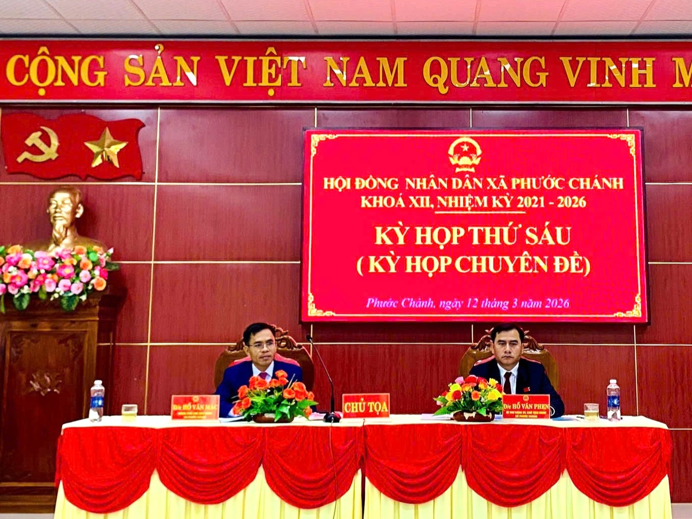 Hội đồng nhân dân xã Phước Chánh tổ chức Kỳ họp thứ sáu (kỳ họp chuyên đề) khóa XII, nhiệm kỳ 2021–2026