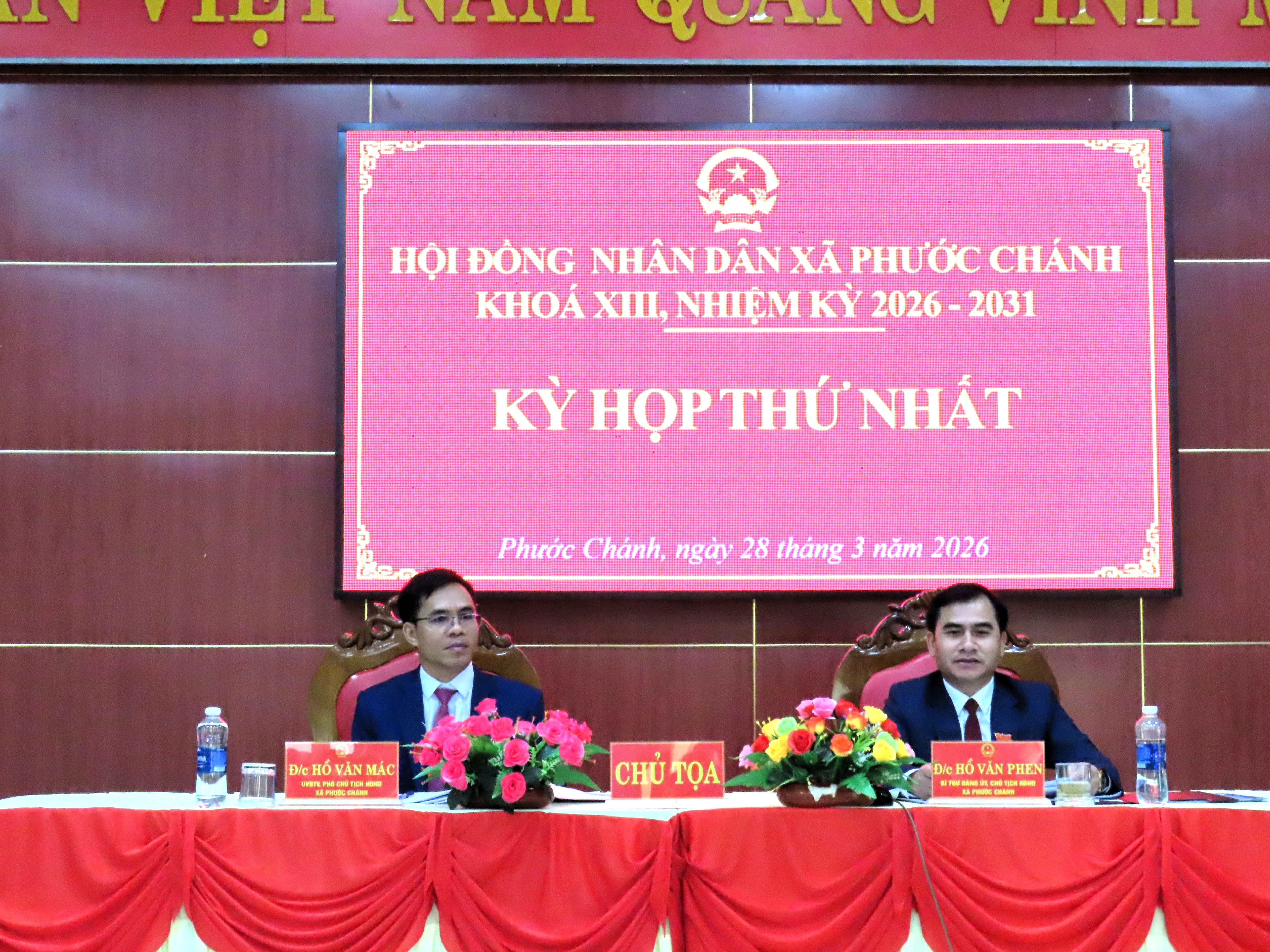 Hội đồng nhân dân xã Phước Chánh kiện toàn bộ máy tại kỳ họp thứ nhất khóa XIII