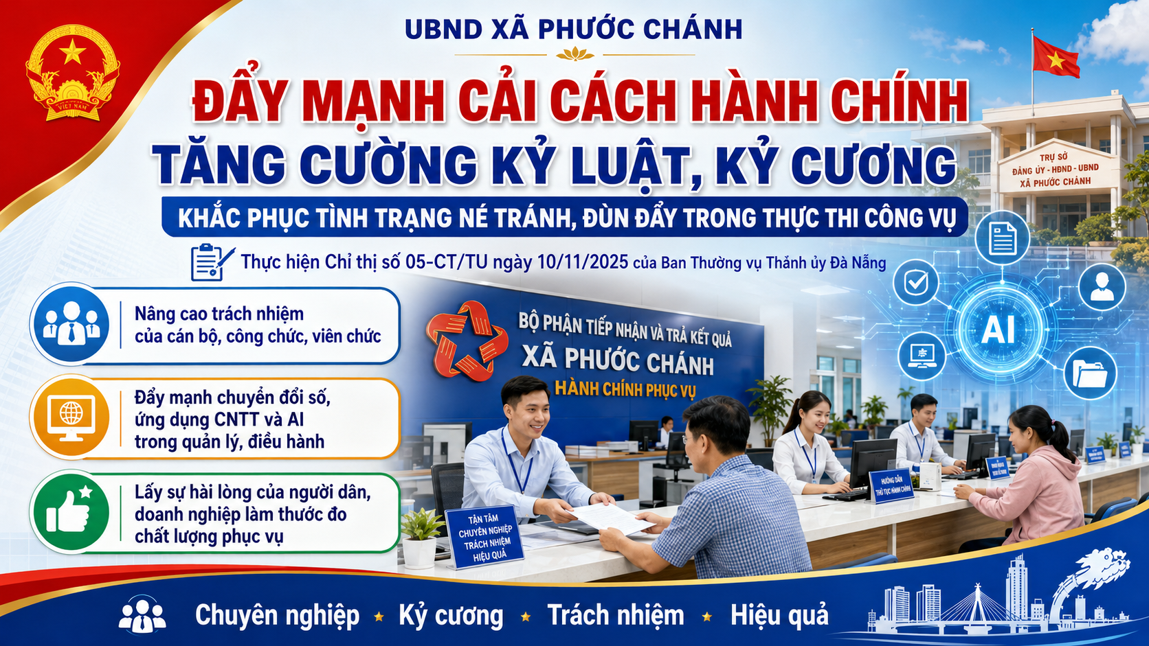 UBND xã Phước Chánh triển khai thực hiện Chỉ thị số 05-CT/TU của Ban Thường vụ Thành ủy Đà Nẵng