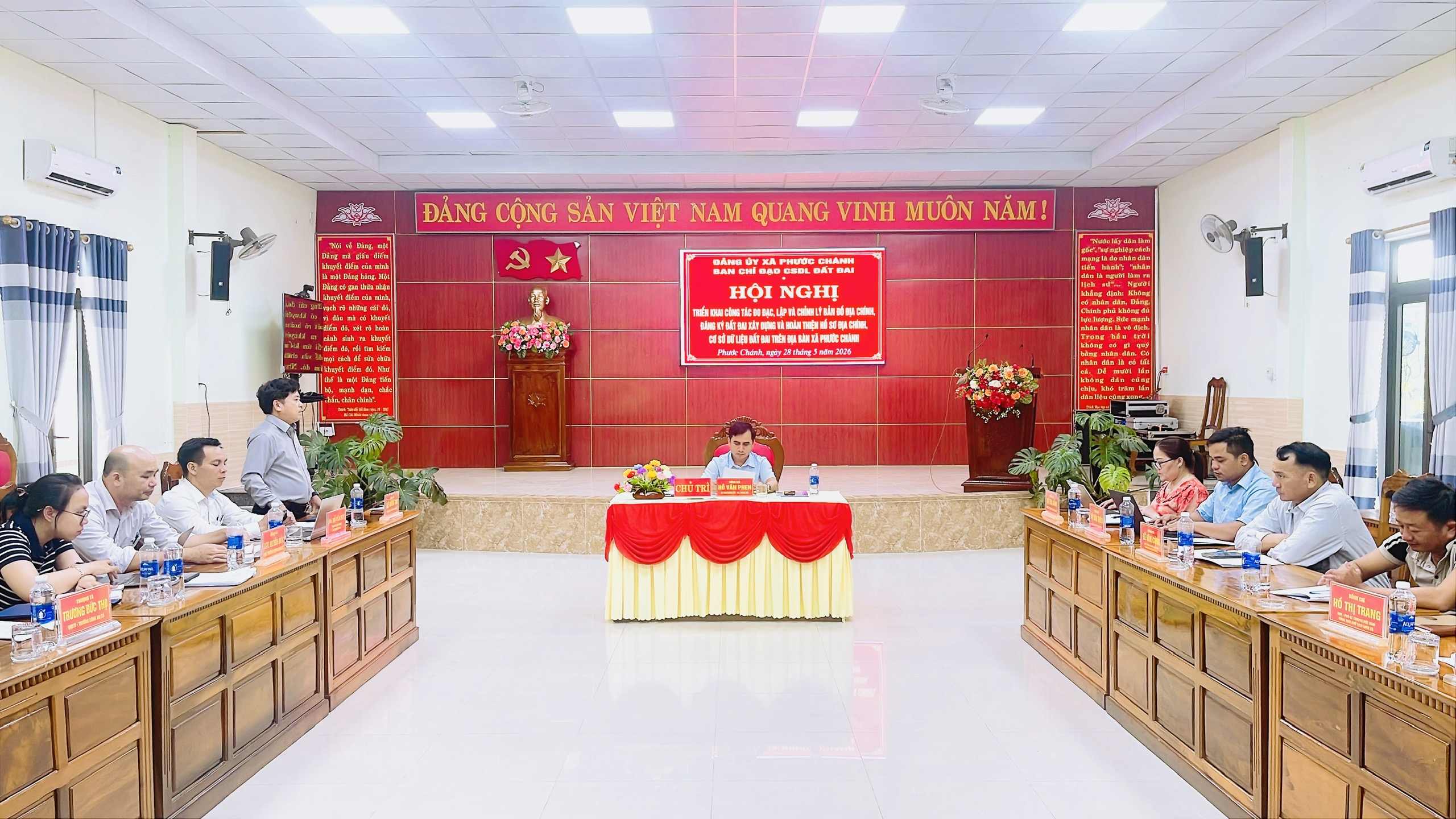 Xã Phước Chánh họp Ban Chỉ đạo triển khai nhiệm vụ đo đạc, lập và chỉnh lý bản đồ địa chính, xây dựng cơ sở dữ liệu đất đai giai đoạn 2026-2028