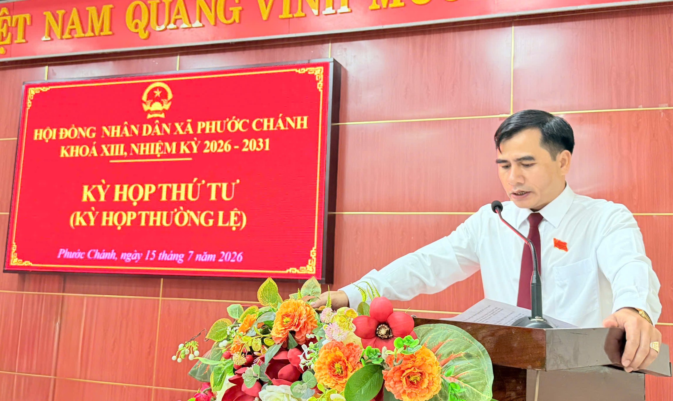 Hội đồng nhân dân xã Phước Chánh tổ chức kỳ họp thứ, khóa XIII, nhiệm kỳ 2026-2031